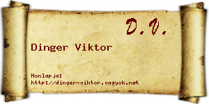 Dinger Viktor névjegykártya